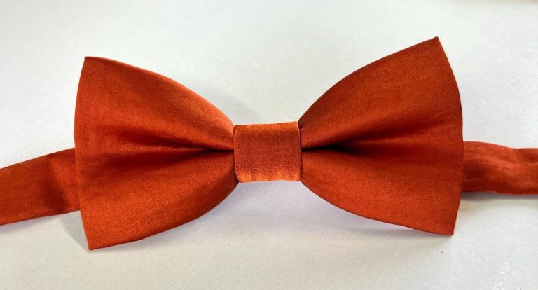 Nœud papillon uni satin terracotta